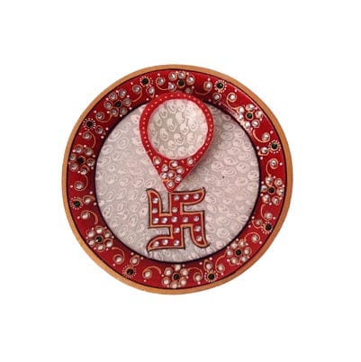 Beautiful Decorative Small Tilak Plate of Marble for Home Decor