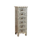 Bone Inlay Tall Boy Chest Of 6 Drawer in Floral Pattern