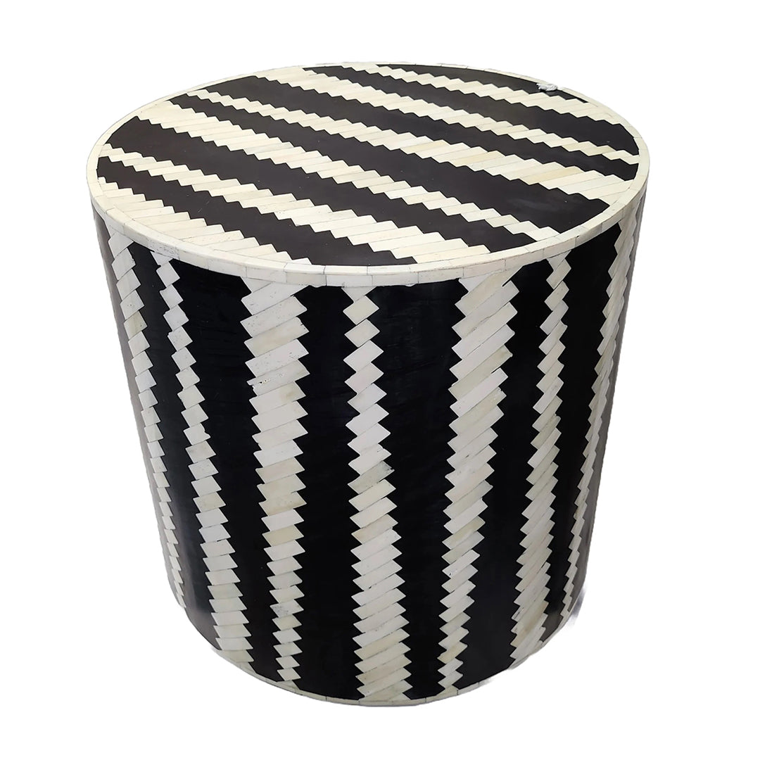 Bone Inlay Side Stool