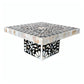 Mother Of Pearl Cake Stand In Black Floral Pattern