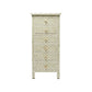 Bone Inlay Tall Boy Chest Of 6 Drawer in Star Eye Pattern