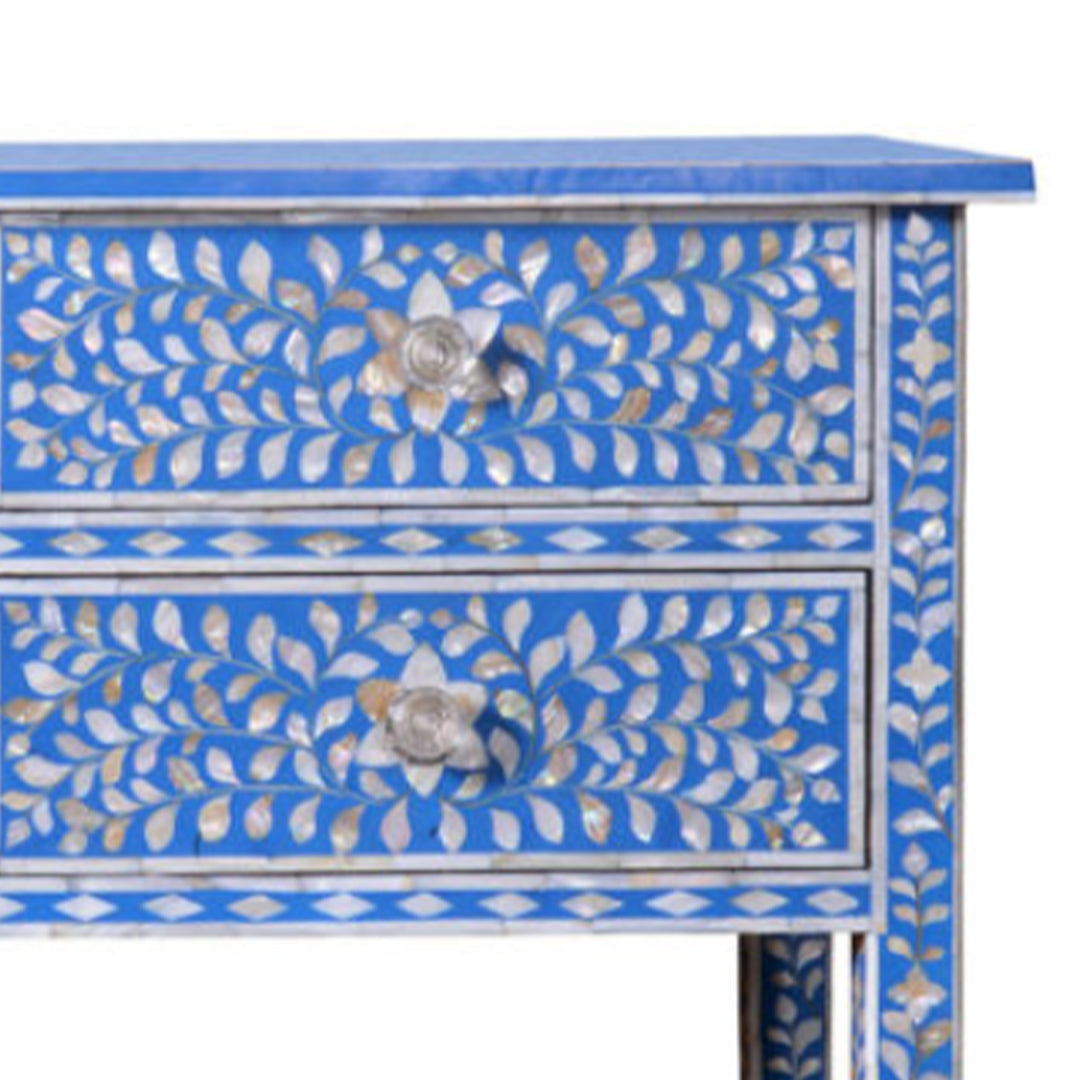 Mother of pearl inlay floral design  sideboard chest of drawers