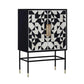 Bone Inlay Geometric Pattern Bar Cabinet