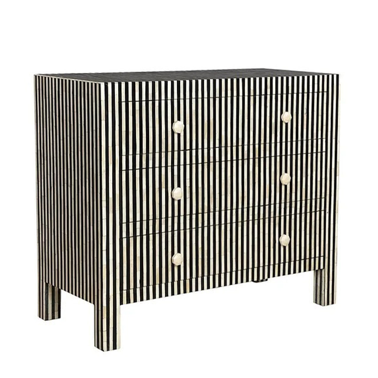 Bone Inlay Chest Of Drawers in black