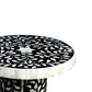 Mother Of Pearl Cake Stand in Black Round Floral Pattern