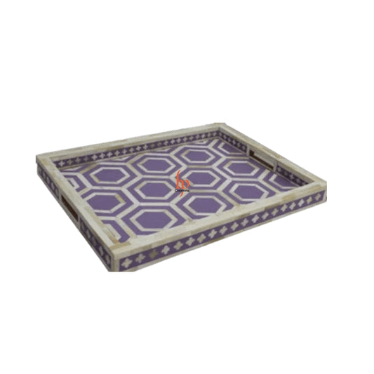 Beautifully Handcrafted Bone Inlay Decorative Serving Tray a Perfect Gift for Loved Ones