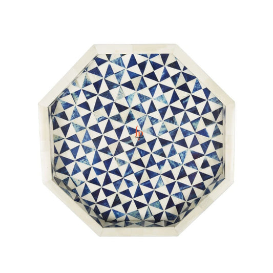 Hand Crafted Bone Inlay Hexagon Tray Decorative Serving Tray Perfect gift for loved ones Best gift for any Occasion