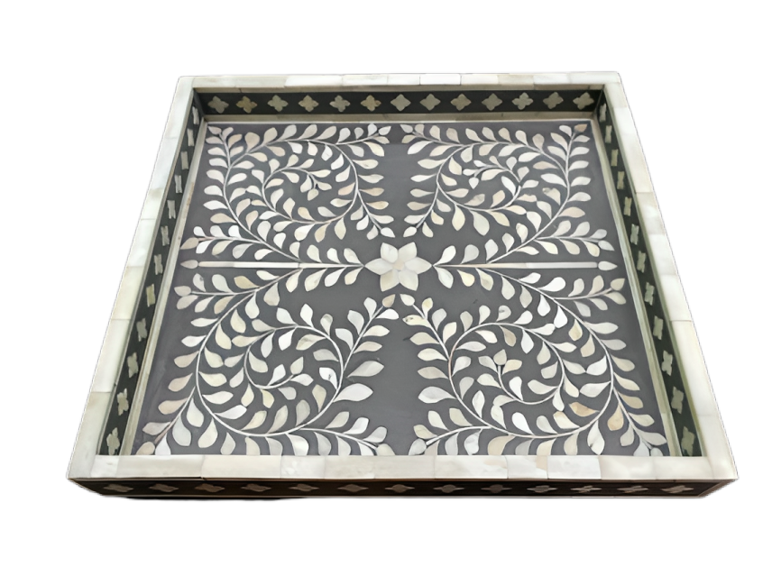 Personalized Bone Inlay Decorative Serving Tray Beautiful Kitchen Decor Tray Perfect Gift For Loved Once