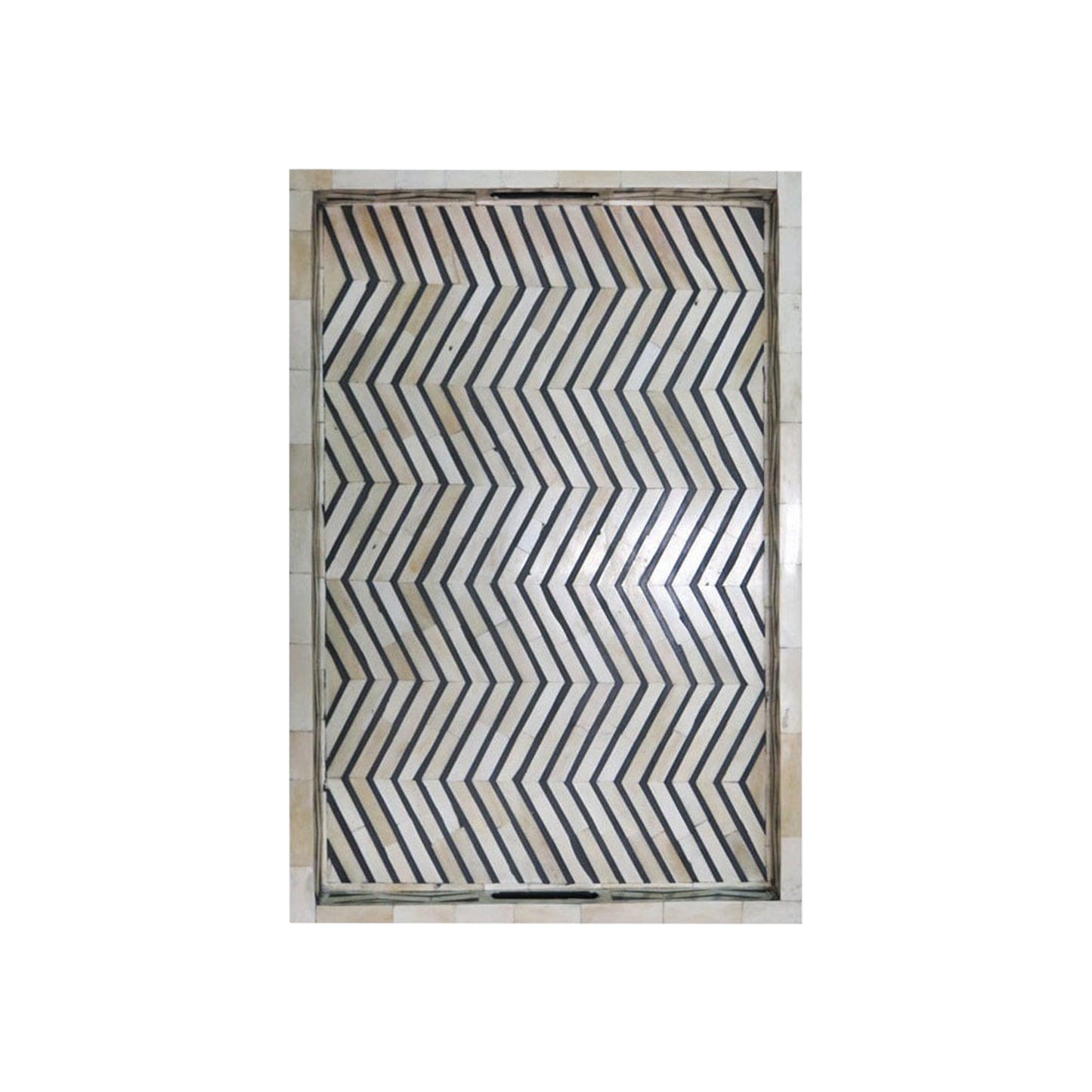 Customized Handmade Bone Inlay Chevron Pattern Serving Tray Best Gift For Any Occasion