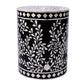 Bone Inlay Stool In Floral Pattern