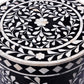 Bone Inlay Stool In Floral Pattern