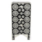 Bone Inlay Bedside Table in Black Color New Pattern.