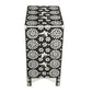 Bone Inlay Bedside Table in Black Color New Pattern.
