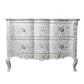 Mother of Pearl Chest of 3 Drawer in floral pattern white color
