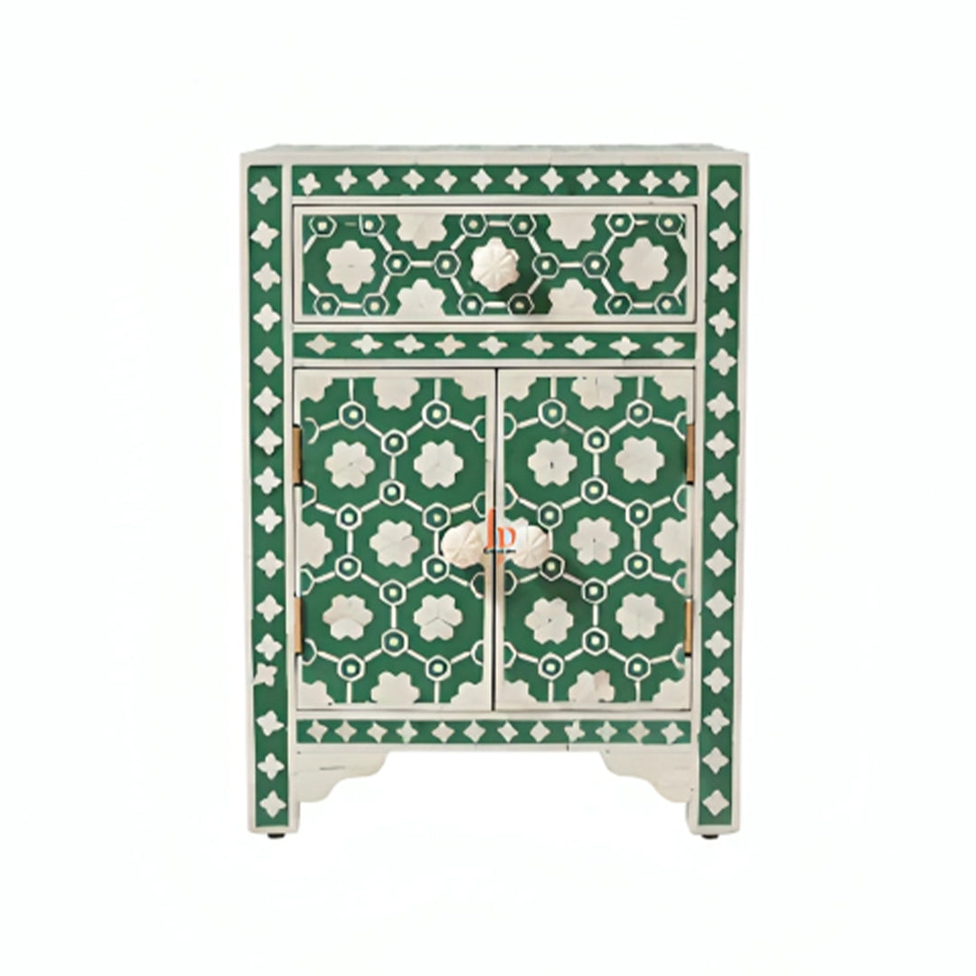 Mother Of Pearl and Bone Inlay Bedside With Bone Inlay Console Table