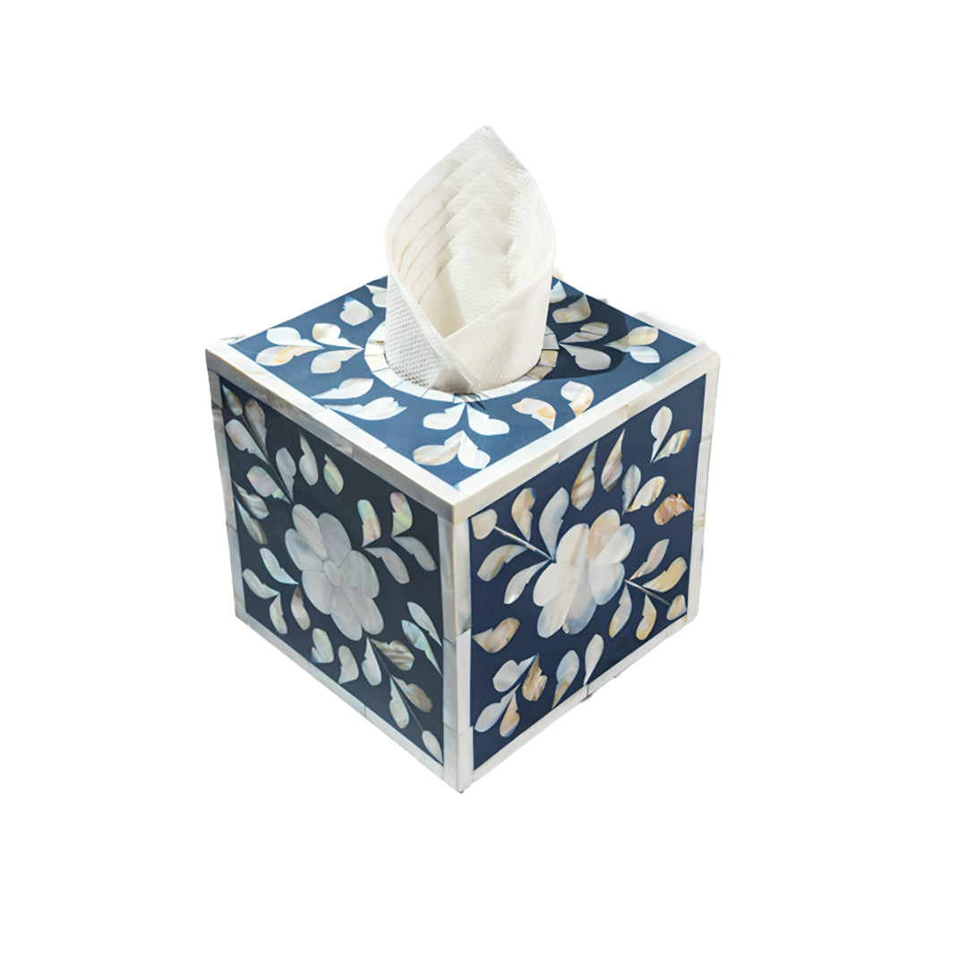 Handmade Customized Mother of Pearl Square Shape Tissue Box