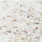 Mother of pearl inlay floral design 7 drawer White dresser