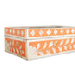 Mother Of Pearl Tissue Box in Orange Floral Pattern