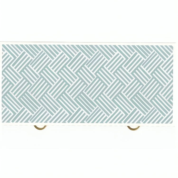 Bone Inlay Chest Of 3 Drawers in Teal Blue Color