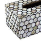 Mother Of Pearl Inlay Tissue Box In Honeycomb Pattern