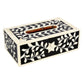 Bone Inlay tissue box in Black floral pattern