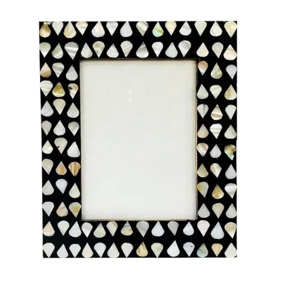 Handmade Customized Mother of Pearl Black Photo Frame