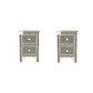 Personalized Handmade Bone Inlay Set Of 2 Bedside Tables Home Decor Furniture Attractive Floral Design Entrance Tables