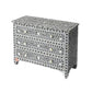 Handmade Bone Inlay Chest Of 3 Drawers Beautiful Floral Design Home Decor Inlay Furniture Decorative Living Table