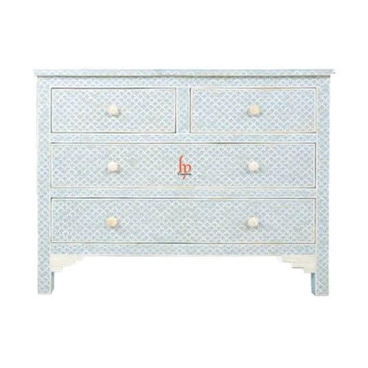 Personalized Handmade Bone Inlay 4 Chest Of Drawers Beautifully Crafted Home Decor Inlay Furniture