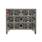 Hand-applied Black Floral Embossed Bone Inlay Chest Of 4 Drawers