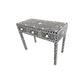 Handmade Customized Bone Inlay Floral Pattern 3 Drawer Console Table