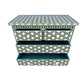 Personalized Handmade Bone Inlay Green Chest of 4 Drawer