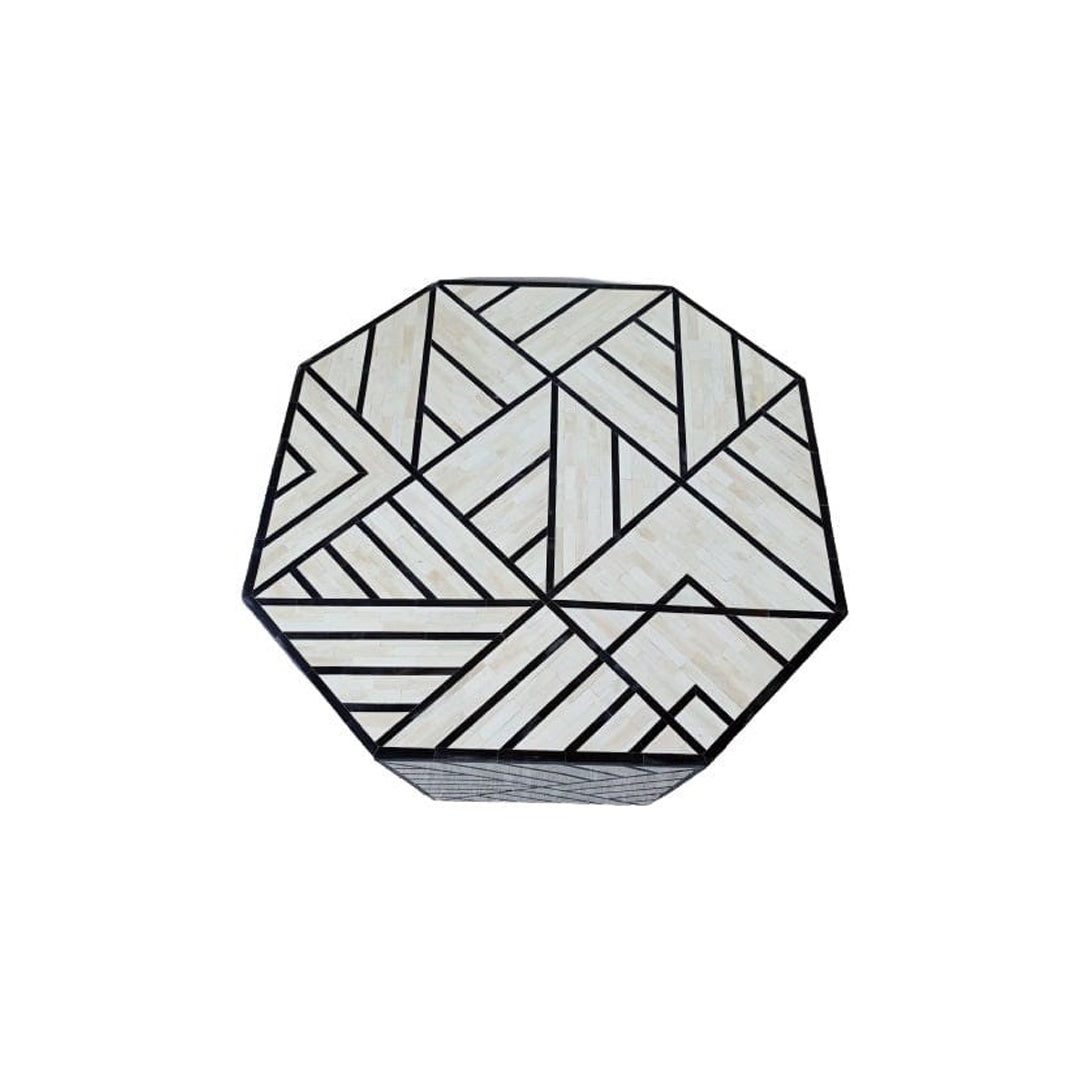 Handmade Customized Bone Inlay Octagonal Coffee Table  for Home and Office