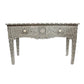 Personalized Handmade Bone Inlay Console with 2 -Drawer Beautifully Crafted Floral Design Best Home Decor Furniture