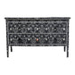 Bone Inlay 2-Drawer Chest - Moghul Flower - Black / White