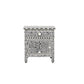 Personalized Black in White Floral Bone-Inlay-Bedside-Nightstand