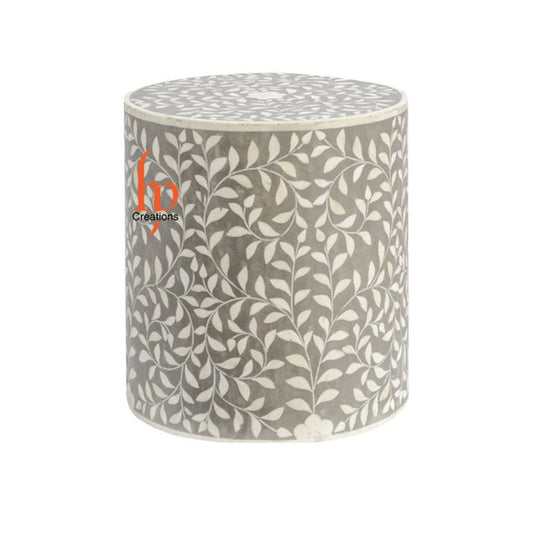 Personalized Bone Inlay Round Stool Home Decor Furniture Beautifully Attractive Look Side Table Dinning Stool Classic Vintage Furniture