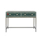 Hand-Crafted Green Console Table with Iron Base Perfect Home Décor Hallway Table