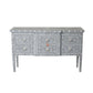 Handmade Bone Inlay Console 6 Drawer Geometric Design Stunning Look Entrance Table Beautiful Home Decor Table Furniture