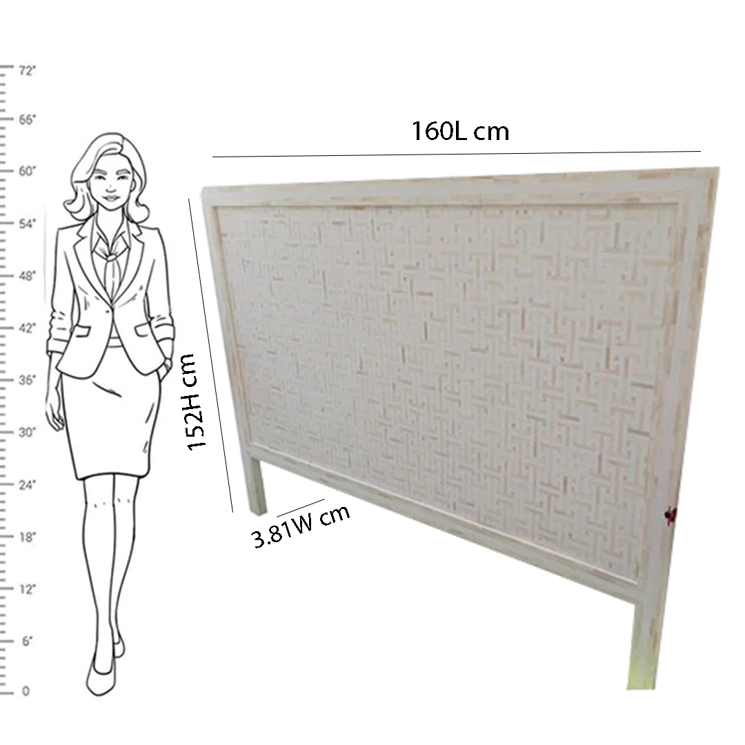Handmade Customized Bone Inlay Geometric Pattern Bedhead