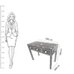 Handmade Customized Bone Inlay Floral Pattern 3 Drawer Console Table