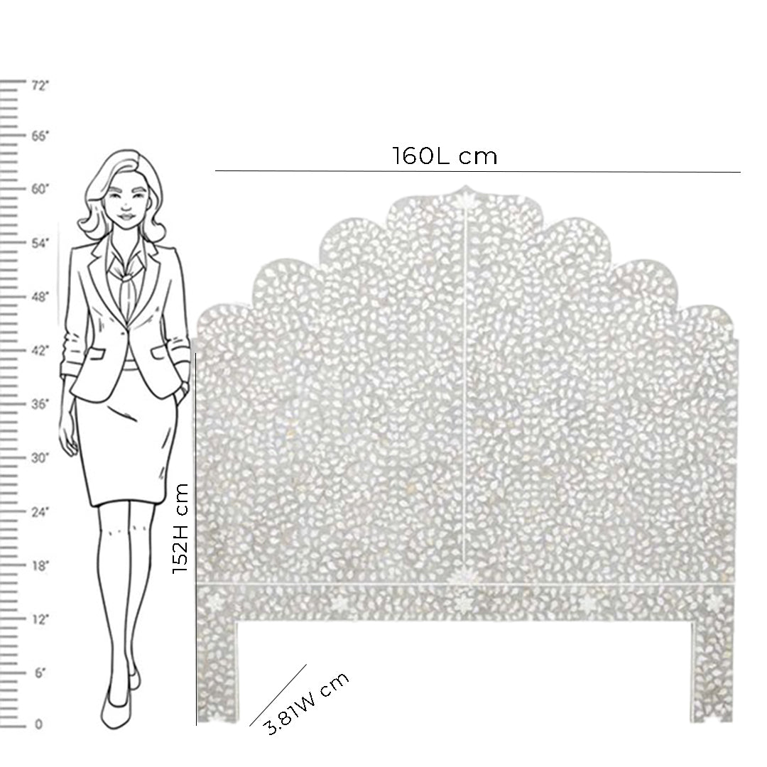 Handmade Customized Mother of Pearl Floral Pattern  Bedhead Best For Home