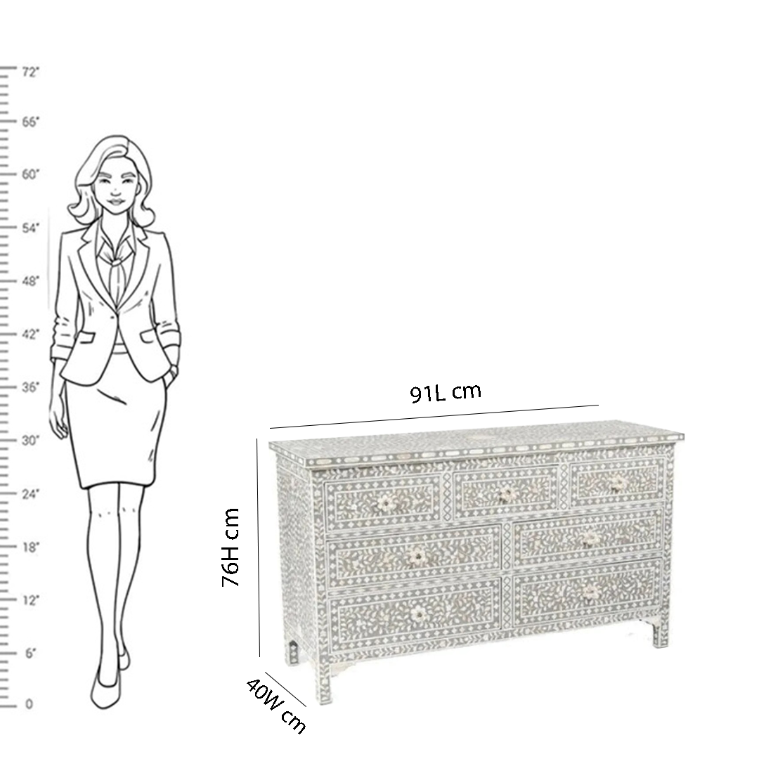 Personalized Bone Inlay Handmade Chest Of 7 Drawers Beautifully Crafted Home Decor Inlay Furniture