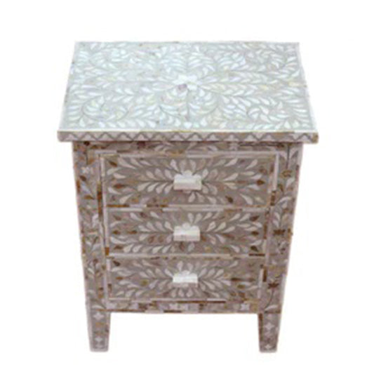 Personalized Mother Of Pearl Inlay Bedside Table Home Decor Purpose Attractive Design Beautifully Crafted Bedside table