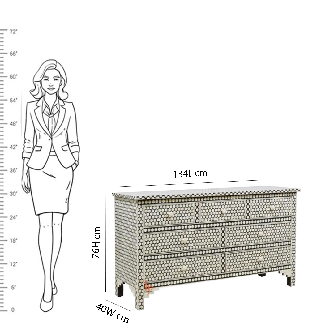 Personalized Bone Inlay 7 Chest Of Drawers Beautifully Crafted Home Decor Inlay Furniture