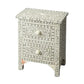 Personalized Bone Inlay Beautiful Bedside Table with 2-Drawers Beautifully Floral Design Free Shipping
