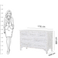 Mother of pearl inlay floral design 7 drawer White dresser