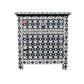 Bone Inlay Bedside Stand/ Night Stand 1 Drawer 1 Door Side Cabinet badrun Design Black