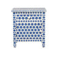 Handmade Bedside of Bone Inlay in Honeycomb Design, Table with One Drawer and One Door