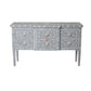 Handmade Bone Inlay Console 6 Drawer Geometric Design Stunning Look Entrance Table Beautiful Home Decor Table Furniture